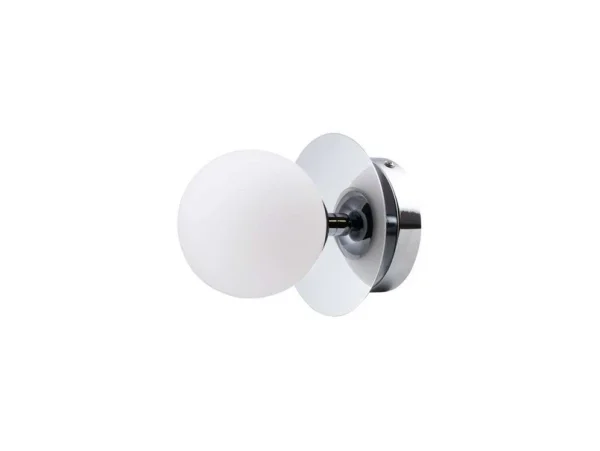 Globen Lighting - Plafonnier Art déco, IP44, chrome/blanc