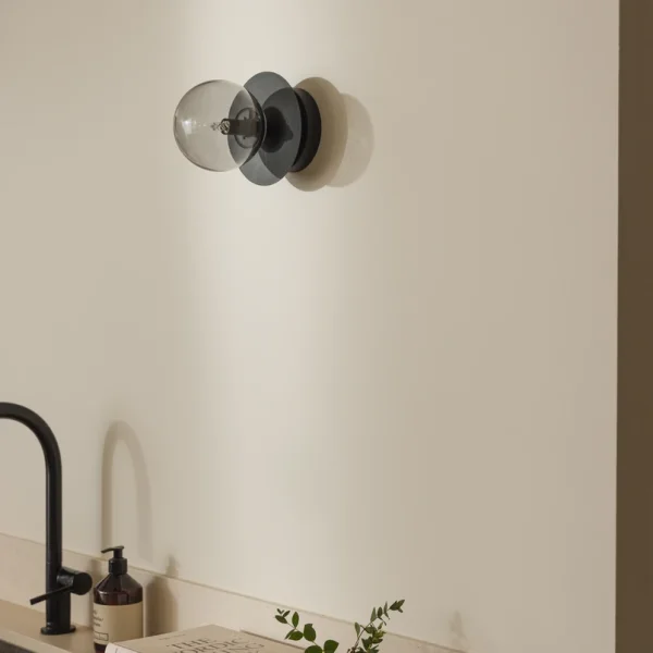 Globen Lighting - Plafonnier Art déco noir gris verre