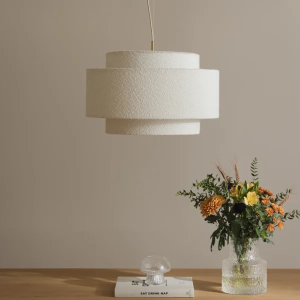 Globen Lighting - Suspension Noah Bouclé Ø 50 cm blanc textile