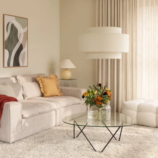 Globen Lighting - Suspension Noah Bouclé Ø 70 cm blanc textile