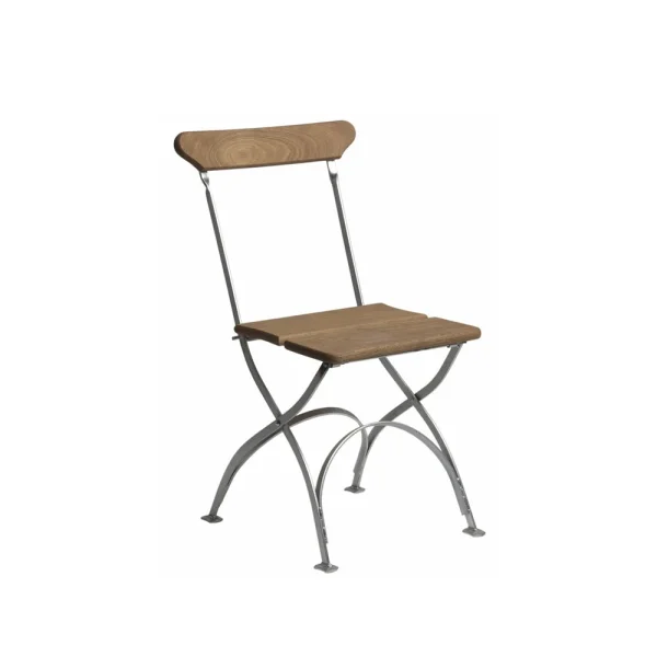 Grythyttan Stålmöbler Chaise Brasserie Chêne huilé-structure en acier avec galvanisation à chaud