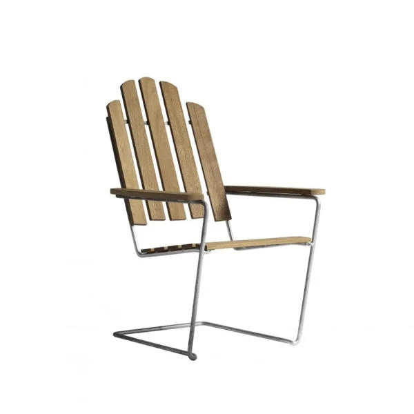 Grythyttan Stålmöbler Chaise longue A3 Chêne huilé-structure en acier avec galvanisation à chaud