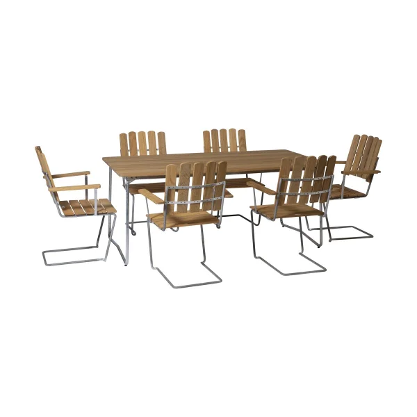 Grythyttan Stålmöbler Ensemble Salle à Manger Grythyttan chêne B31 170 cm + 6 A2