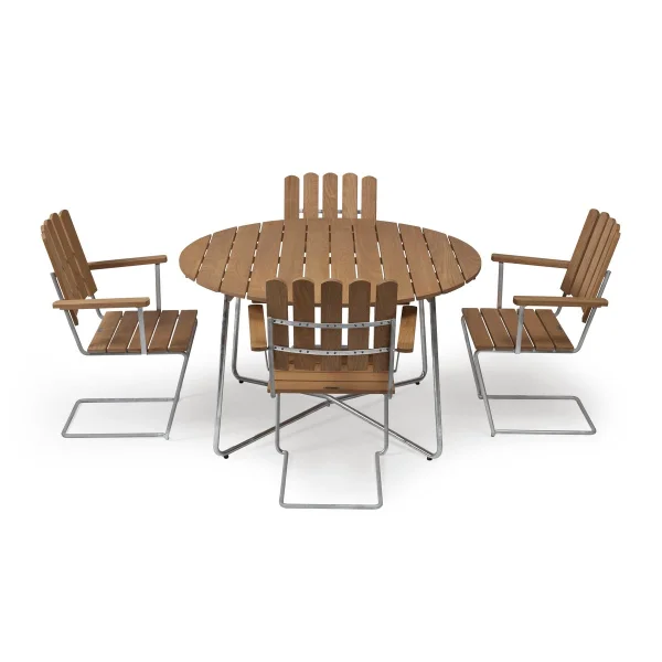 Grythyttan Stålmöbler Ensemble Salle à Manger Grythyttan ø120 cm - teck