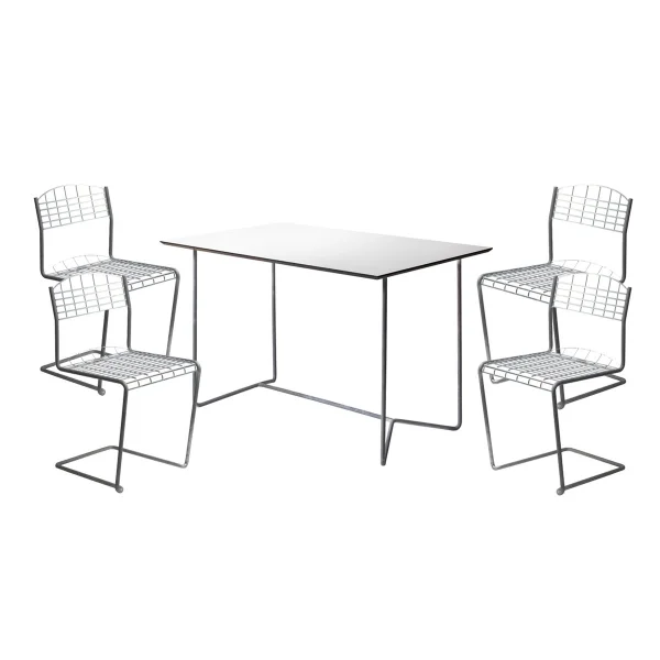 Grythyttan Stålmöbler Ensemble Salle à Manger High Tech - table rectangulaire