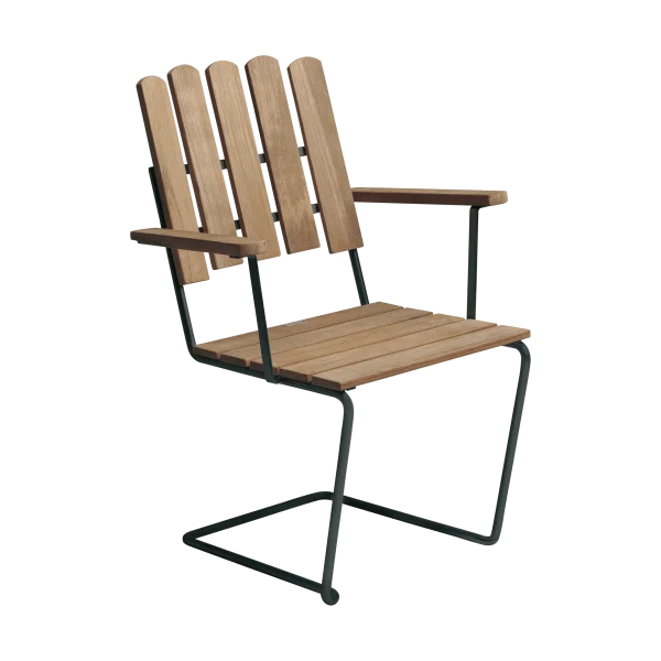 Grythyttan Stålmöbler Fauteuil A2 Teck non traité-noir