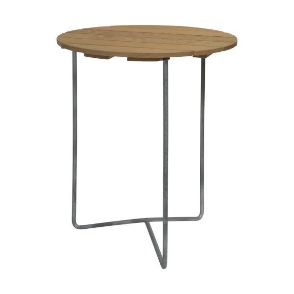Grythyttan Stålmöbler Table 6B Chêne huilé - pieds galvanisés, Ø60 cm