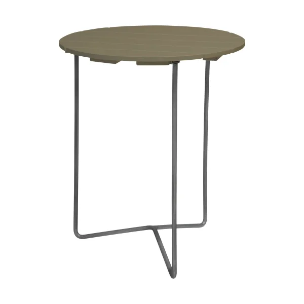 Grythyttan Stålmöbler Table 6B Ø60 cm Vert clair chêne-stand galvanisé à chaud