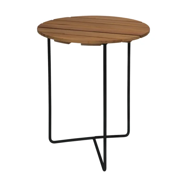 Grythyttan Stålmöbler Table 6B Teck non traité-noir, Ø60 cm
