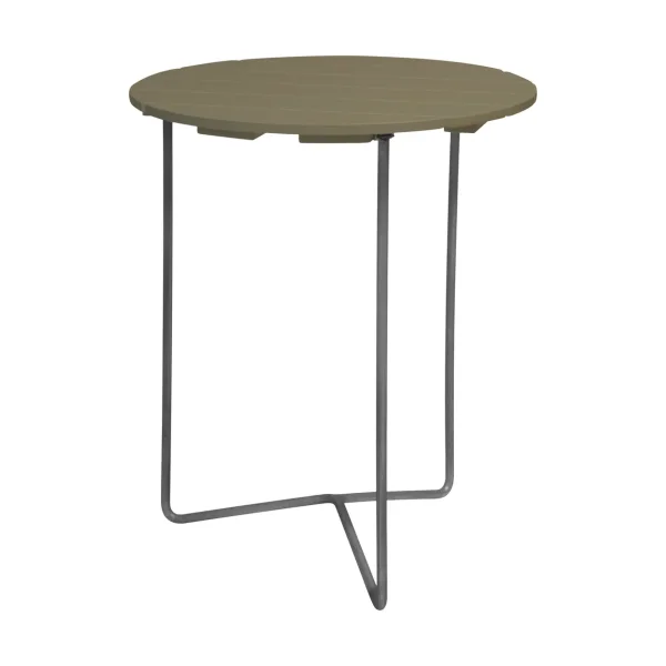Grythyttan Stålmöbler Table 6B Vert clair chêne-stand galvanisé à chaud, Ø60 cm