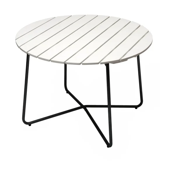 Grythyttan Stålmöbler Table à manger 9A Chêne laqué blanc-noir, Ø100 cm