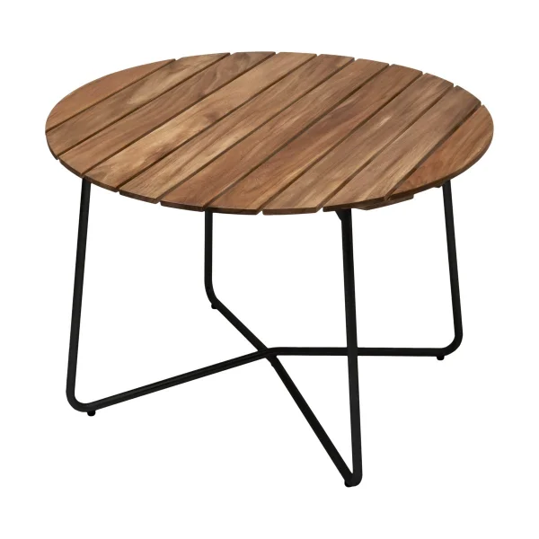 Grythyttan Stålmöbler Table à manger 9A Teck non traité-noir, Ø100 cm