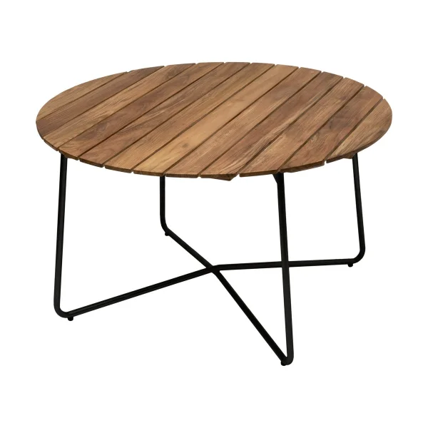 Grythyttan Stålmöbler Table à manger 9A Teck non traité-noir, Ø120 cm