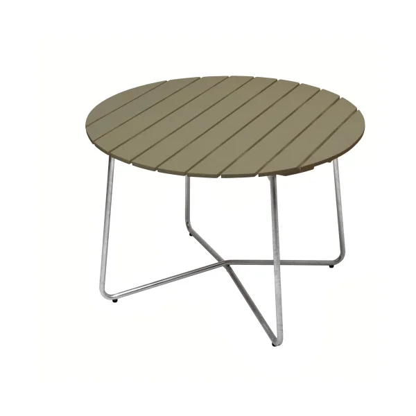 Grythyttan Stålmöbler Table à manger 9A Vert clair chêne-stand galvanisé à chaud Ø100 cm