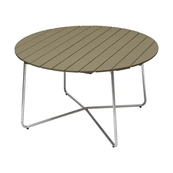 Grythyttan Stålmöbler Table à manger 9A Vert clair chêne-stand galvanisé à chaud Ø120 cm