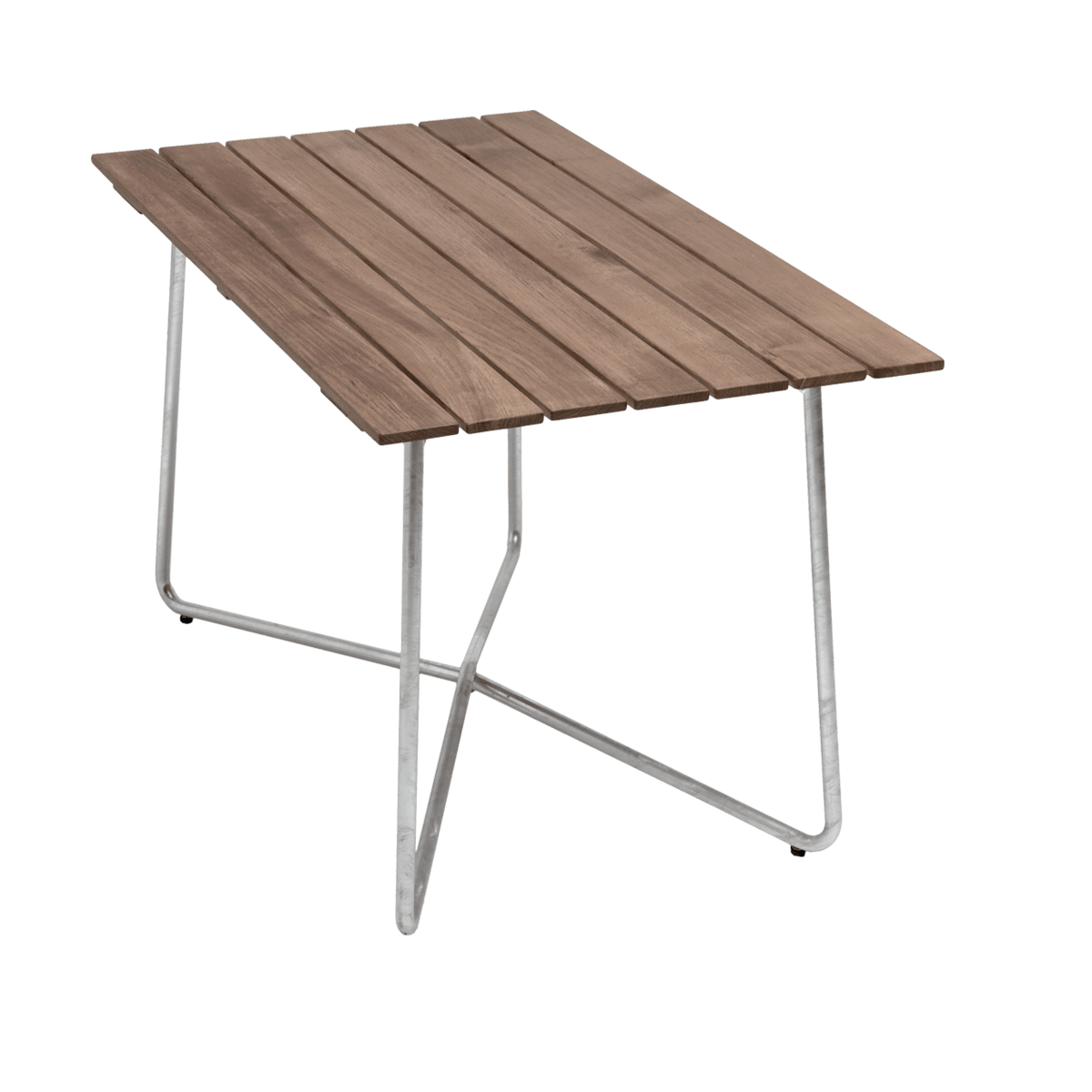 Grythyttan Stålmöbler Table B25A Teck-structure en acier avec galvanisation à chaud