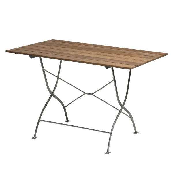 Grythyttan Stålmöbler Table Brasserie Teck-structure en acier avec galvanisation à chaud