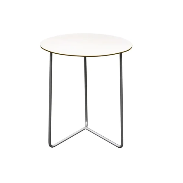 Grythyttan Stålmöbler Table High Tech Blanc-structure en acier avec galvanisation à chaud, Ø60 cm