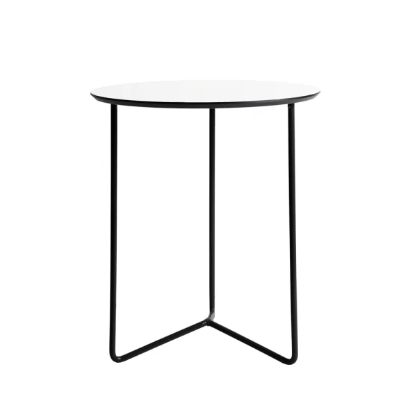 Grythyttan Stålmöbler Table High Tech ø60 cm Blanc-structure noire