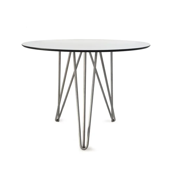 Grythyttan Stålmöbler Table High Tech, ø90 cm Blanc -structure en acier avec galvanisation à chaud