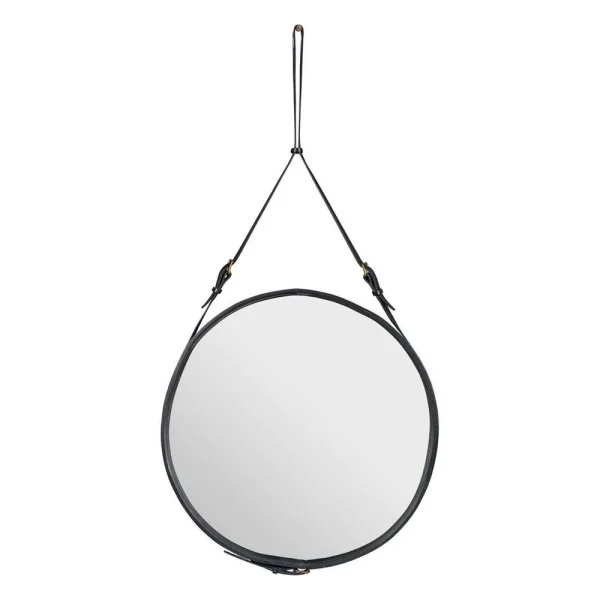 GUBI - Adnet Wall Mirror Circular Ø70 Black Leather