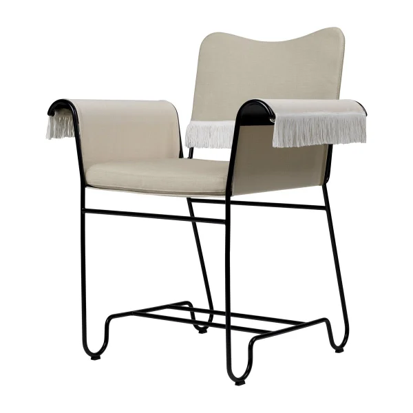 GUBI Chaise à accoudoirs Tropique avec franges Black-Leslie 12