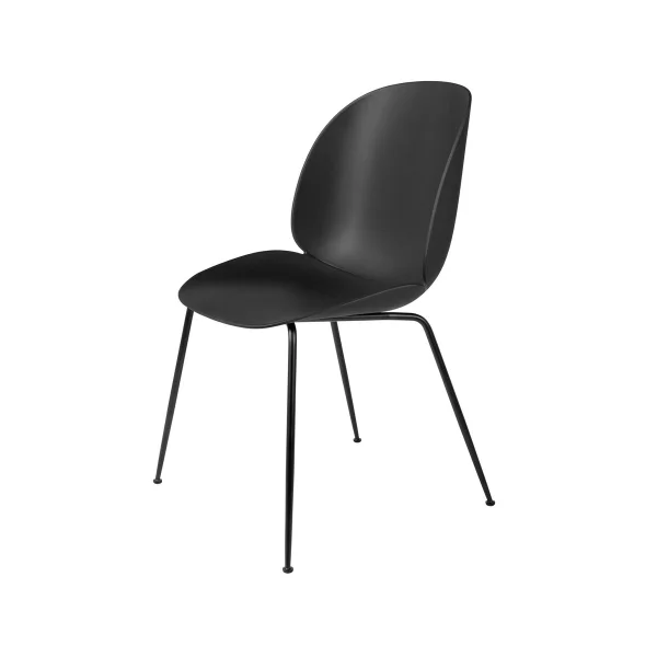 GUBI Chaise Beetle Noir, support en acier noir