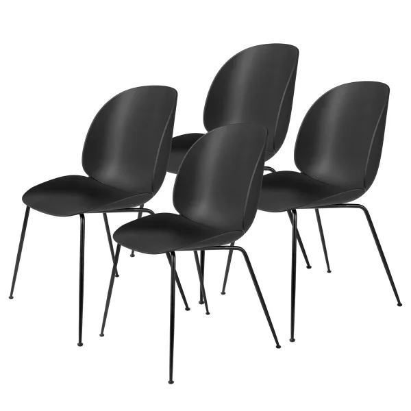 GUBI Chaise Beetle pieds noirs Lot de 4 Black