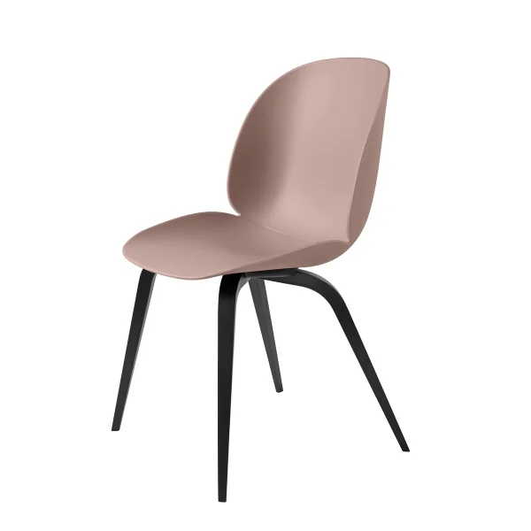 GUBI Chaise Beetle plastique pieds en bois noirs sweet pink