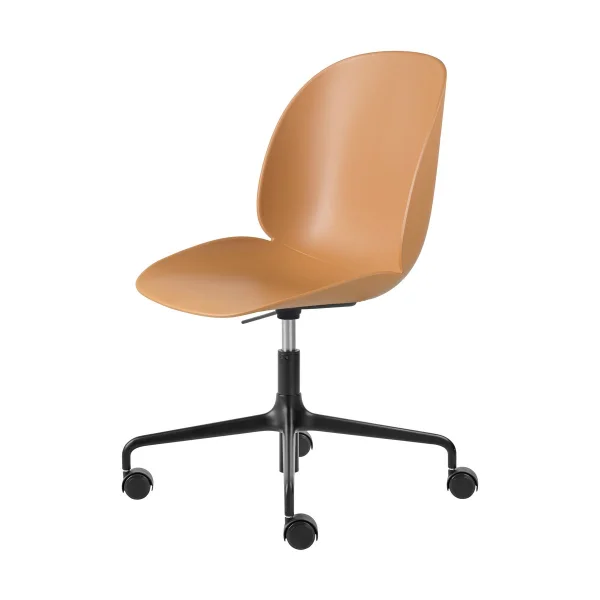 GUBI Chaise de bureau Beetle Meeting Chair Amber brown-black