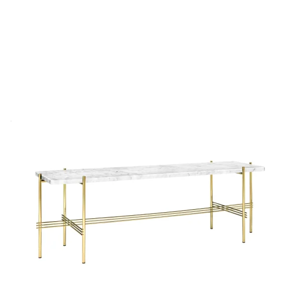 GUBI Desserte TS Console 1 marbre blanc, structure en laiton