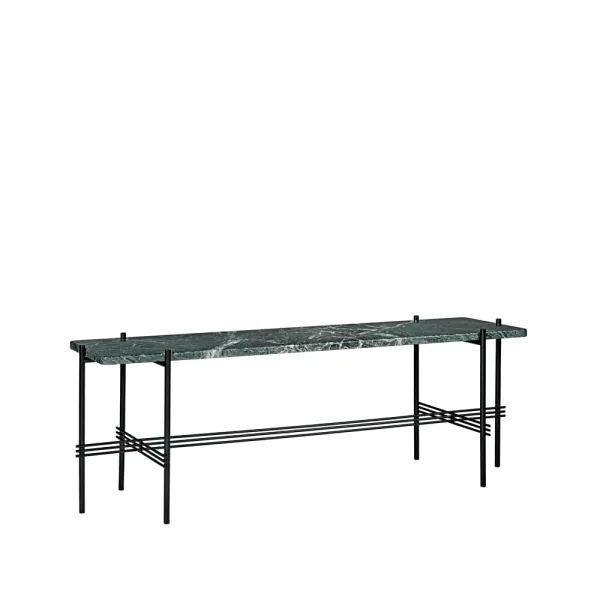 GUBI Desserte TS Console 1 marbre vert, structure laquée noire