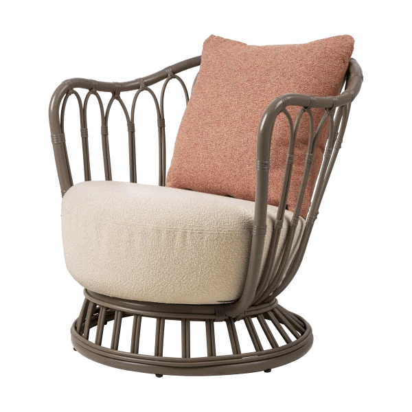 GUBI Fauteuil d'extérieur Grace Lorkey Limonta 41-44-mushroom gray