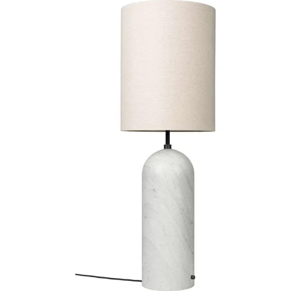 GUBI - Gravity XL High Lampadaire White Marble/Canvas