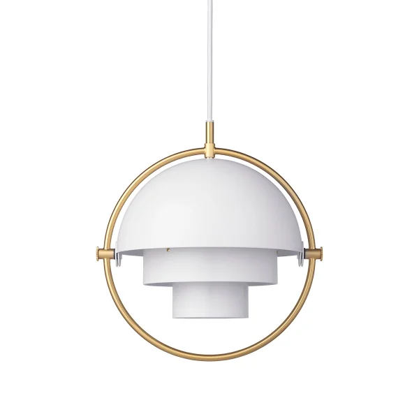 GUBI Lampe à suspension Multi-Lite small Laiton-blanc