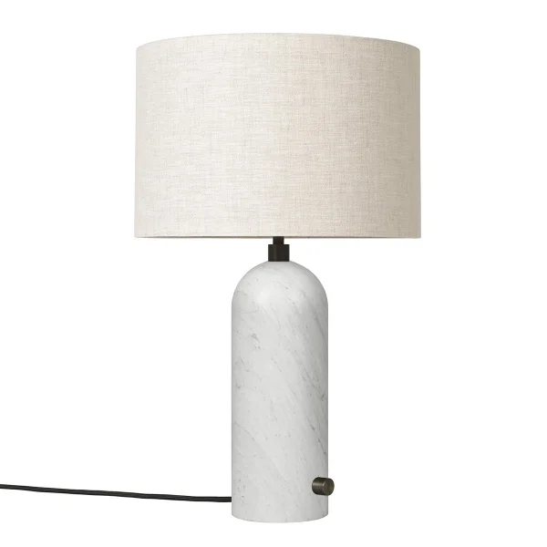 GUBI Lampe de table Grablancy S Marbre blanc-toile