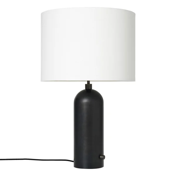 GUBI Lampe de table Gravity L blackend steel + abat-jour blanc