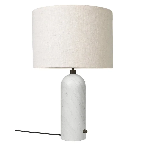 GUBI Lampe de table Gravity L Marbre blanc-toile