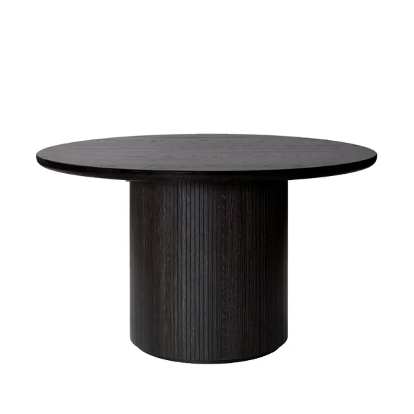 GUBI Table à manger Moon ronde oak brown/black stained, ø150 cm