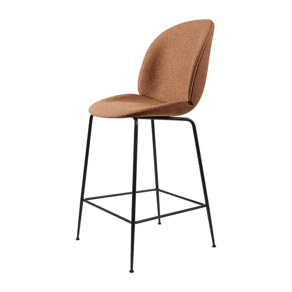 GUBI Tabouret de bar Beetle Fully Upholstered bas Around bouclé 032-black