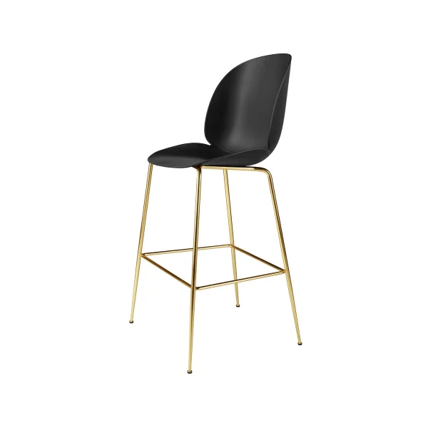 GUBI Tabouret de bar Beetle haut black, structure en laiton