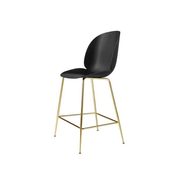 GUBI Tabouret de bar Gubi 3D bas black, structure en laiton