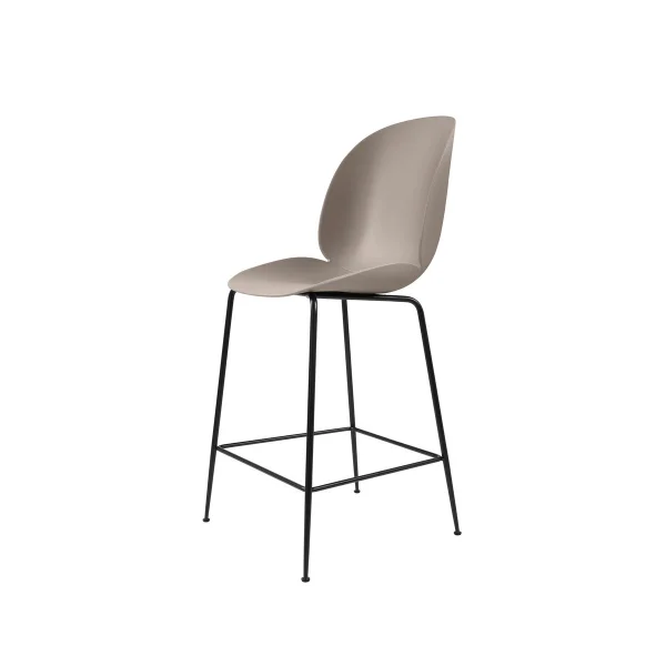 GUBI Tabouret de bar Gubi 3D bas new beige, structure en acier noir