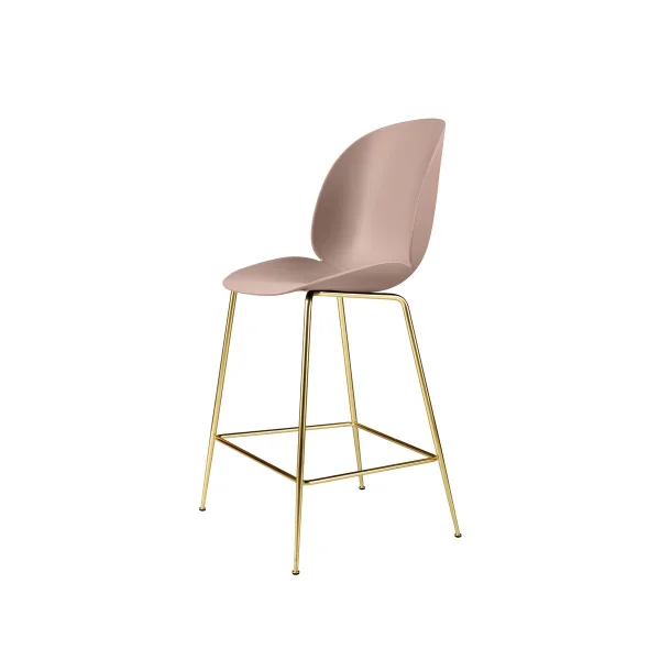 GUBI Tabouret de bar Gubi 3D bas sweet pink, structure en laiton