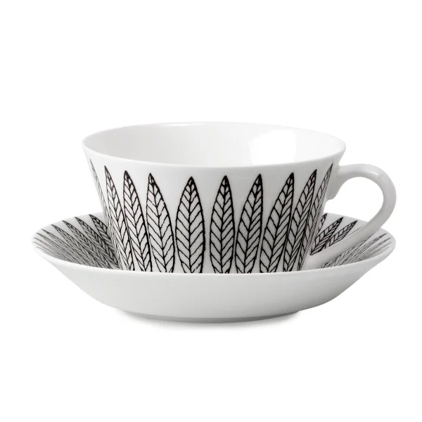 Gustavsbergs Porslinsfabrik Ensemble tasse à thé Svart Salix cône Tasse à thé + soucoupe