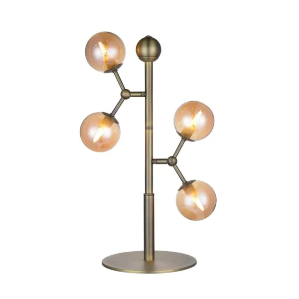 Halo Design - Atom Lampe de Table Antique Brass/Amber