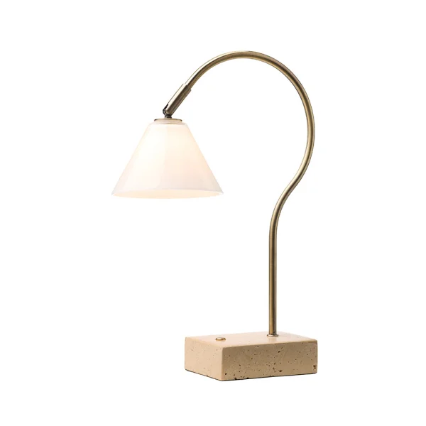 Halo Design - Question Portable Lampe de Table Antique Laiton/Opale