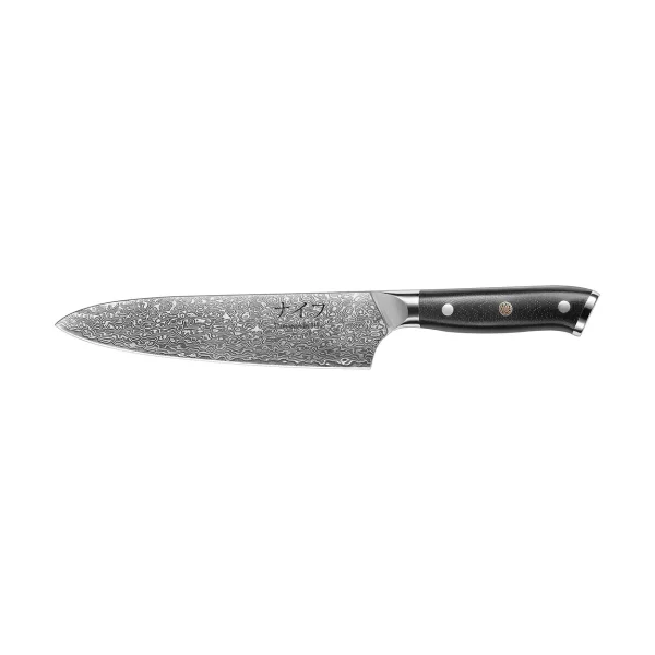 Hâws Couteau de chef Damascus By Hâws 33,5 cm Noir-acier inoxydable