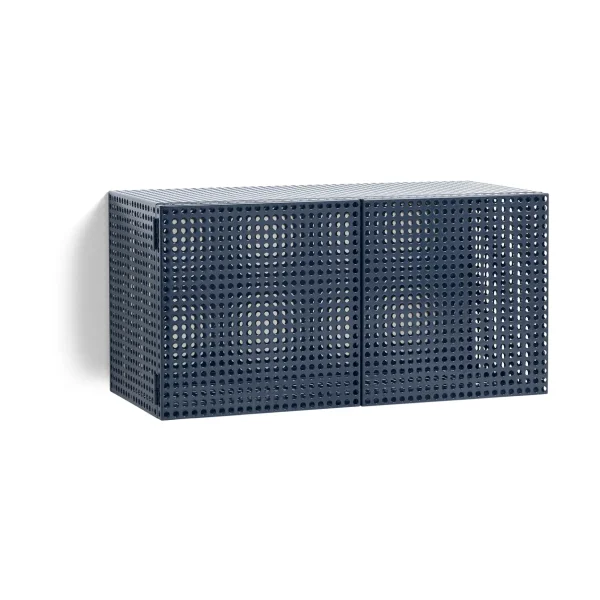 HAY Armoire murale Perforated Cabinet small Steel blue