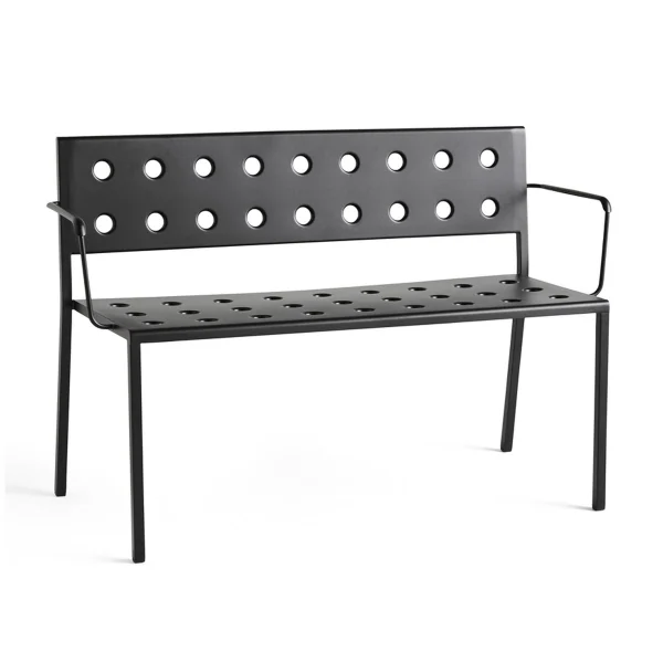 HAY Banc Balcony Dining avec accoudoirs 121x52 cm Anthracite